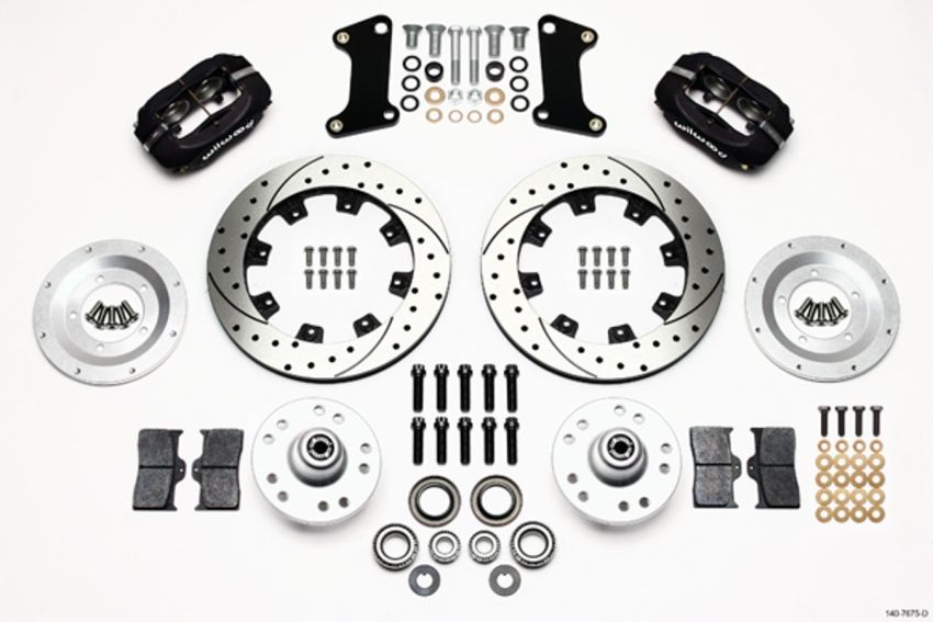 Wilwood 140-7675-D Forged Dynalite Front Kit 12.19in Drilled 67-69 Camaro 64-72 Nova Chevelle