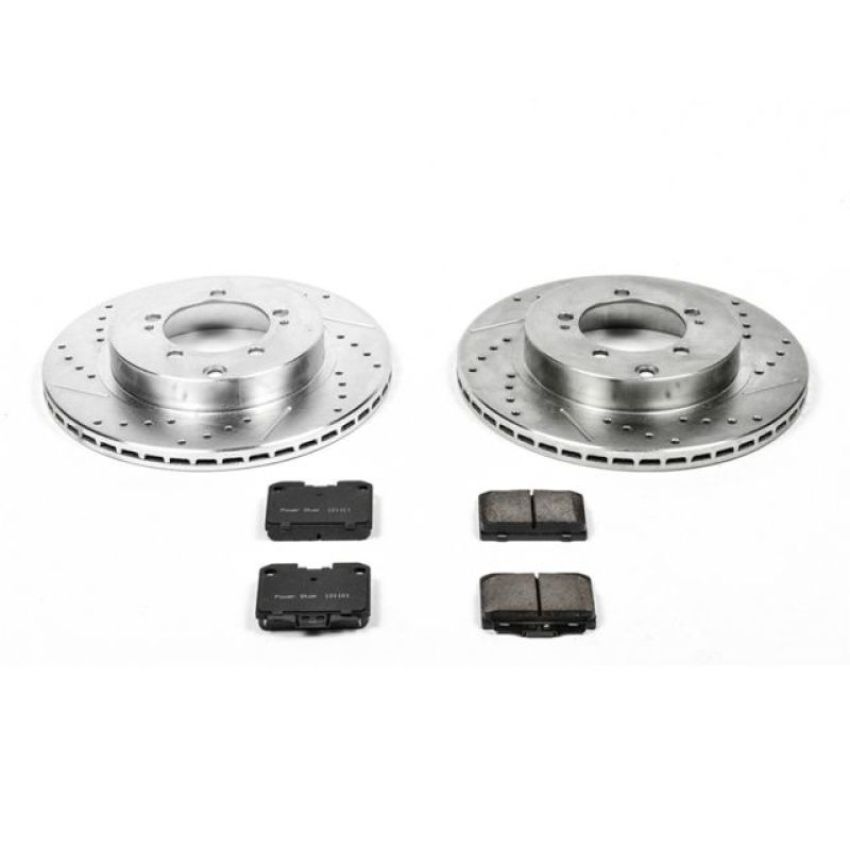 PowerStop K1226 Z23 Daily Driver Carbon-Fiber Ceramic Brake Pad and Drilled & Slotted Rotor Kit