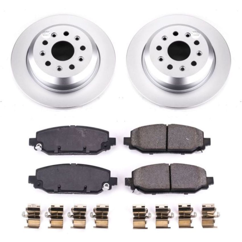 PowerStop CRK7942 Genuine Geomet Coated Rotor and Low-Dust Ceramic Brake Pad Kit