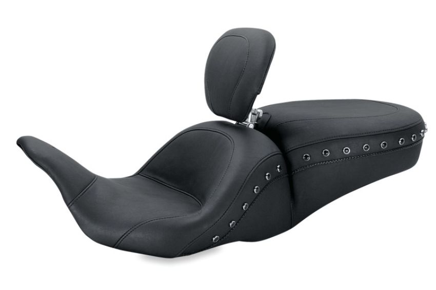 Mustang Motorcycle 79705 Mustang 08-21 Harley Electra Glide, Rd Glide, Rd King, Glide Lowdown 1PC Seat w/DBR Pearls - Black