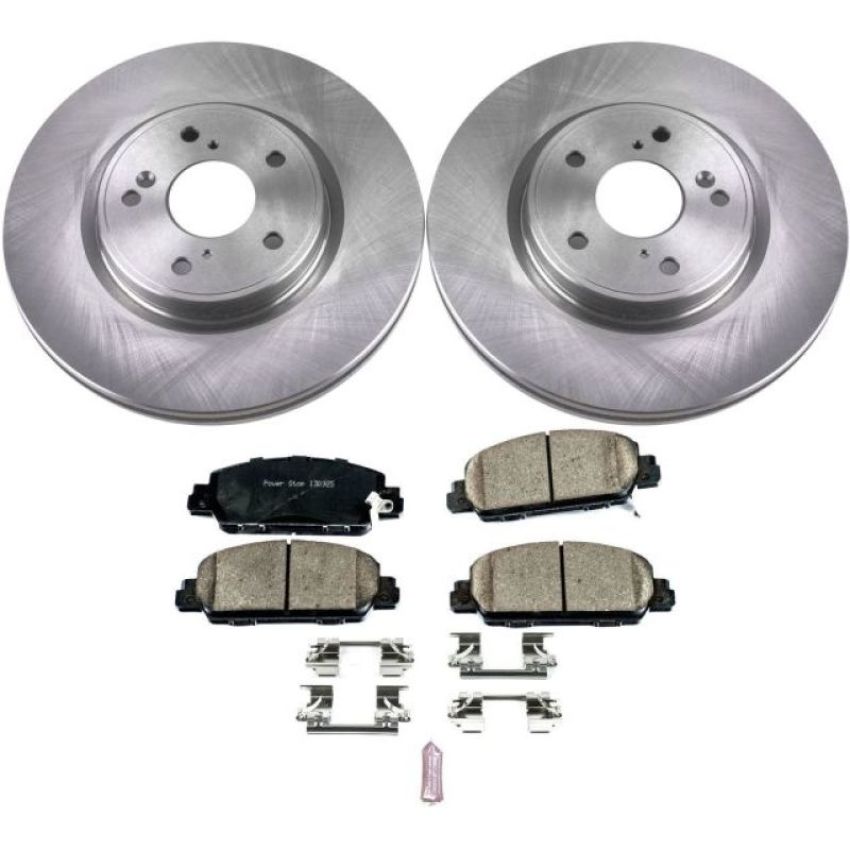 PowerStop KOE8165 OE Stock Replacement Low-Dust Ceramic Brake Pad and Rotor Kit