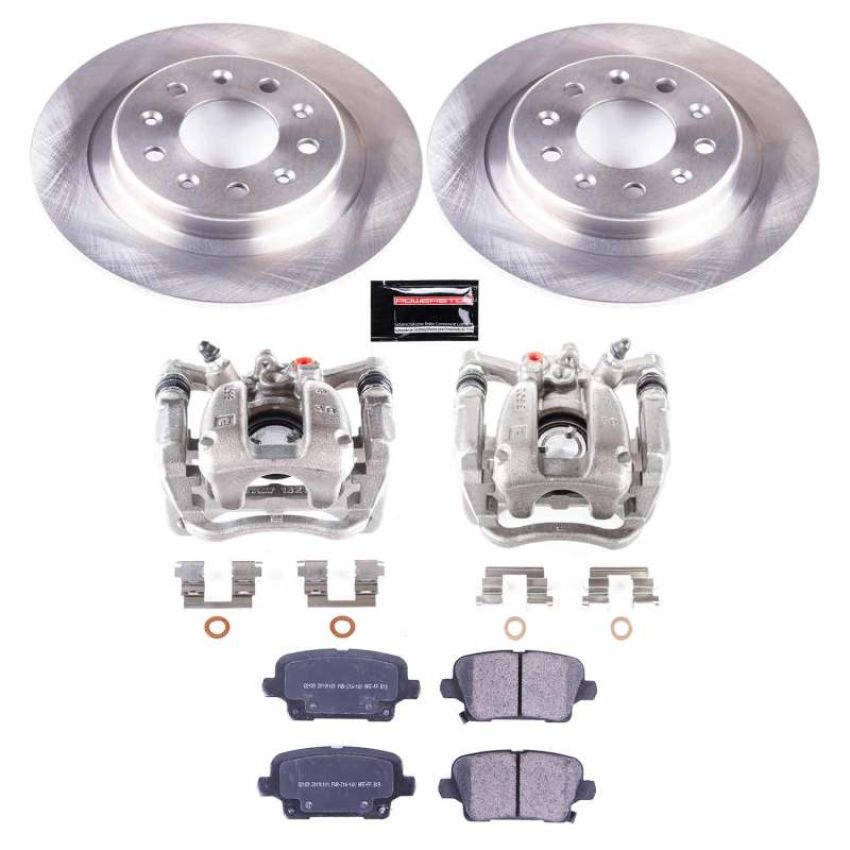 PowerStop KCOE8677 OE Stock Replacement Low-Dust Ceramic Brake Pad, Rotor and Caliper Kit