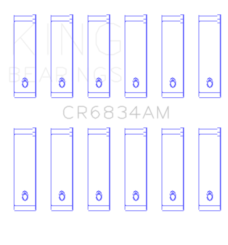 King Engine Bearings CR6834AM0.75 Chrysler 3.3/3.8 V6 +.002 Os/Od (Size +0.75mm) Connecting Rod Bearing Set