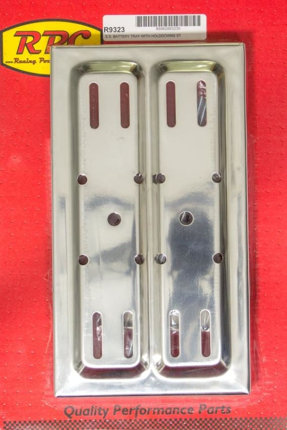 RACING POWER CO-PACKAGED RPCR9323 Stainless Steel Battery Tray Kit