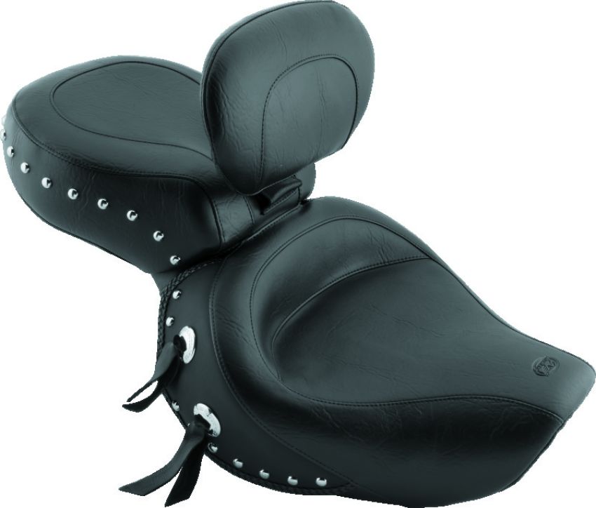 Mustang Motorcycle 79237 Mustang 00-08 Honda VT1100 Sabre,97-08 Spirit,87-97 Shadow Wide Touring 1PC Seat w/Studs - Black