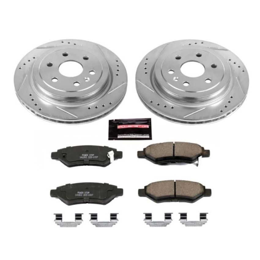 PowerStop K5543 Z23 Daily Driver Carbon-Fiber Ceramic Brake Pad and Drilled & Slotted Rotor Kit