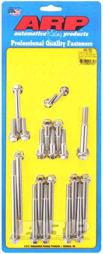 ARP 440-1502 Chrysler Hemi 5.7/6.1L Stainless Steel Hex Water Pump/Timing Cover Bolt Kit