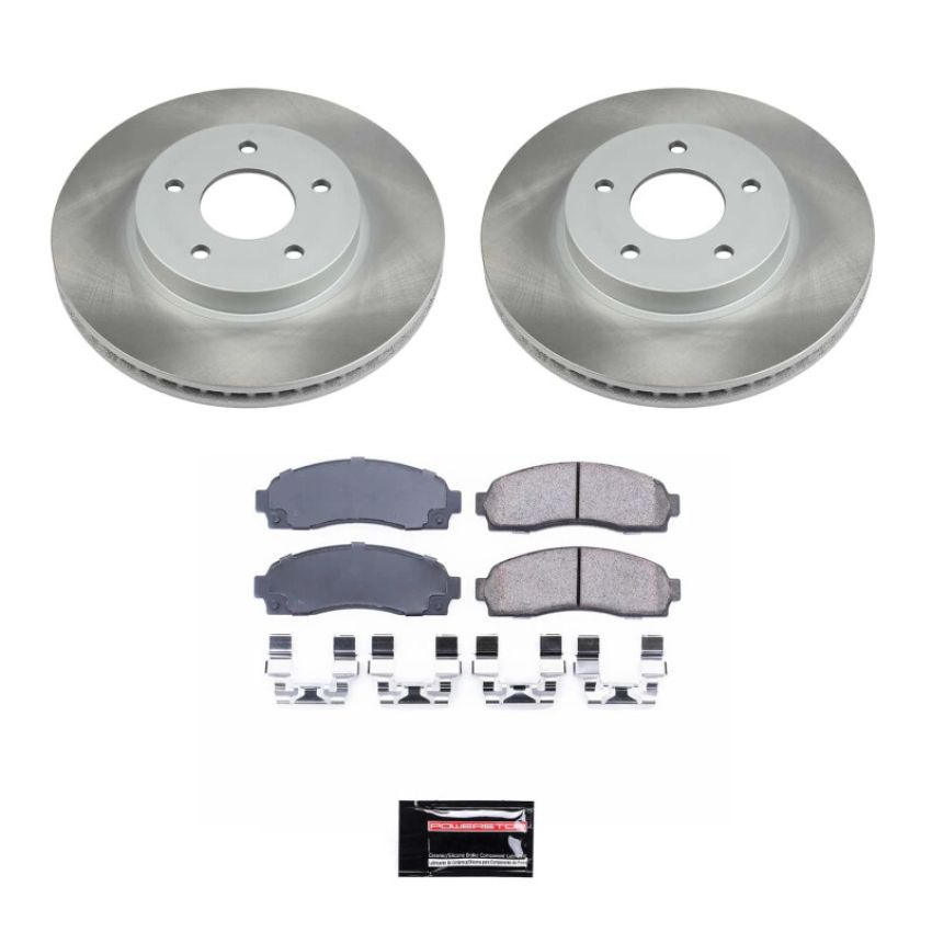 PowerStop SC1576 Semi-Coated Rotor and Low-Dust Ceramic Brake Pad Kit