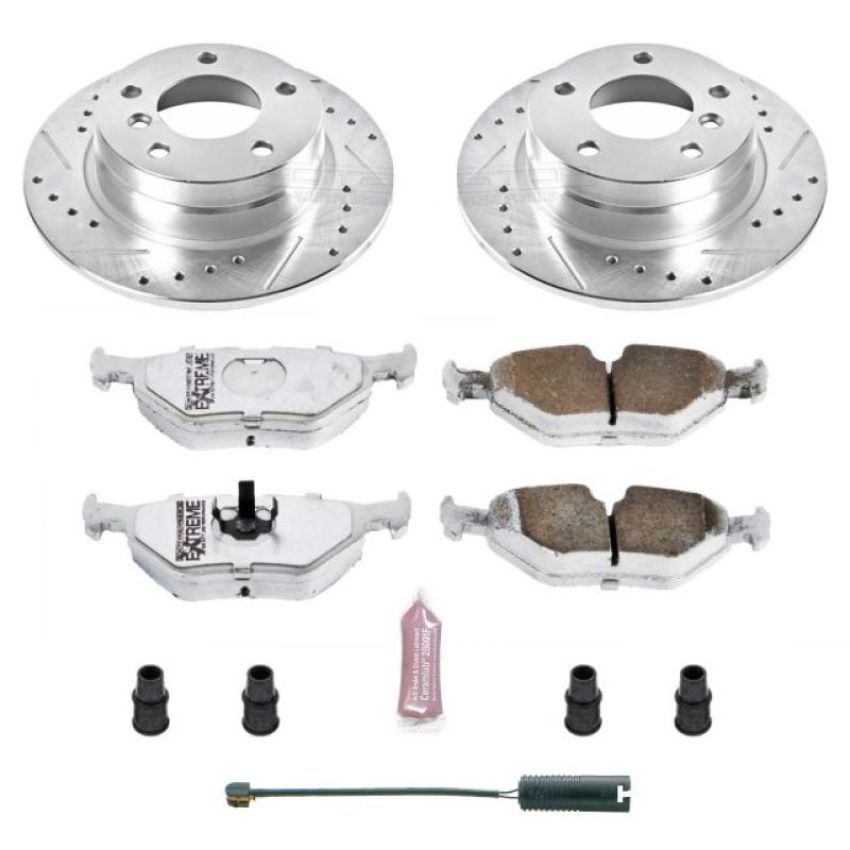 PowerStop K502-26 Z26 Street Performance Ceramic Brake Pad and Drilled & Slotted Rotor Kit