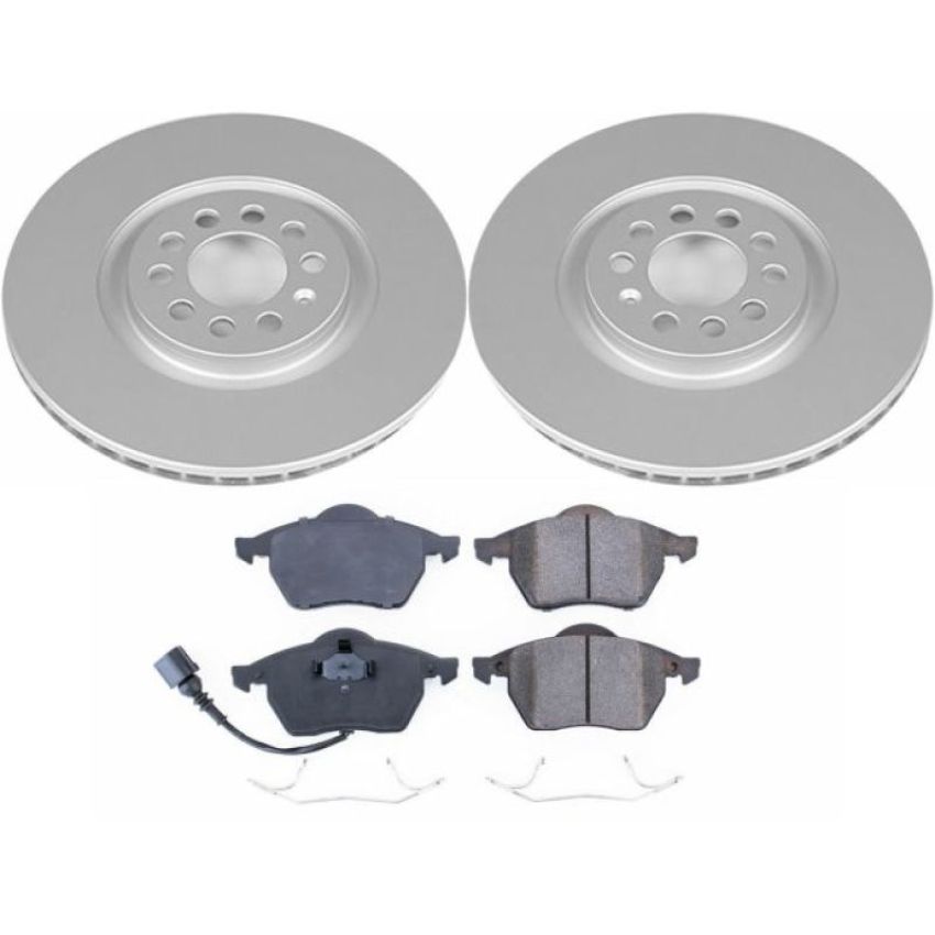 PowerStop CRK914 Genuine Geomet Coated Rotor and Carbon-Fiber Ceramic Brake Pad Kit