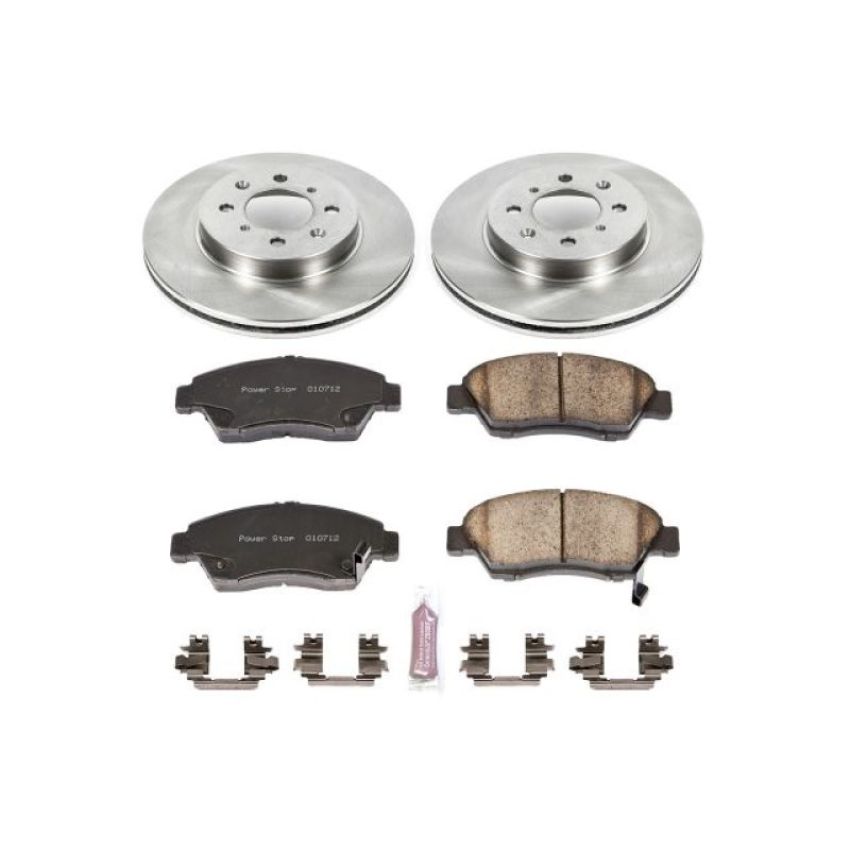 PowerStop KOE694 OE Stock Replacement Low-Dust Ceramic Brake Pad and Rotor Kit
