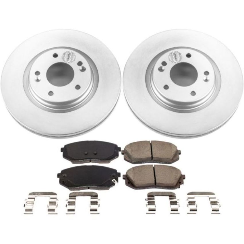 PowerStop CRK7353 Genuine Geomet Coated Rotor and Low-Dust Ceramic Brake Pad Kit