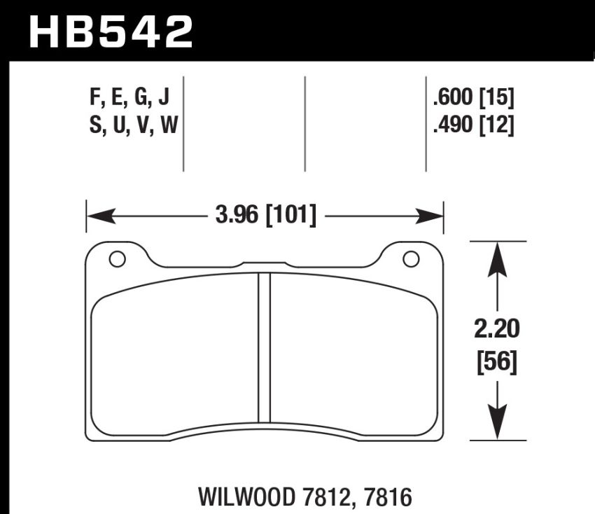 Hawk Performance HB542V.490 DTC-50 Disc Brake Pad
