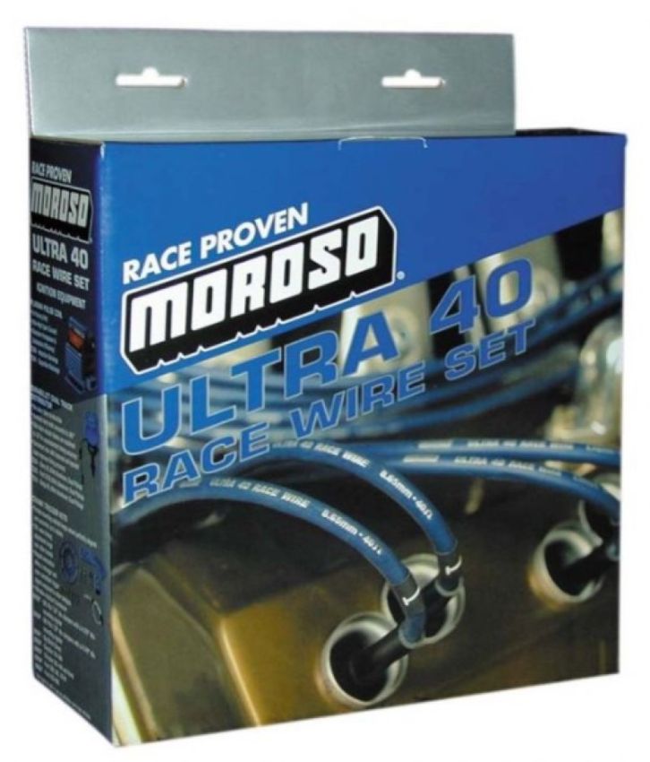 Moroso 73714 Chevrolet Big Block Ignition Wire Set - Ultra 40 - Unsleeved - Non-HEI - Crab Cap - Black
