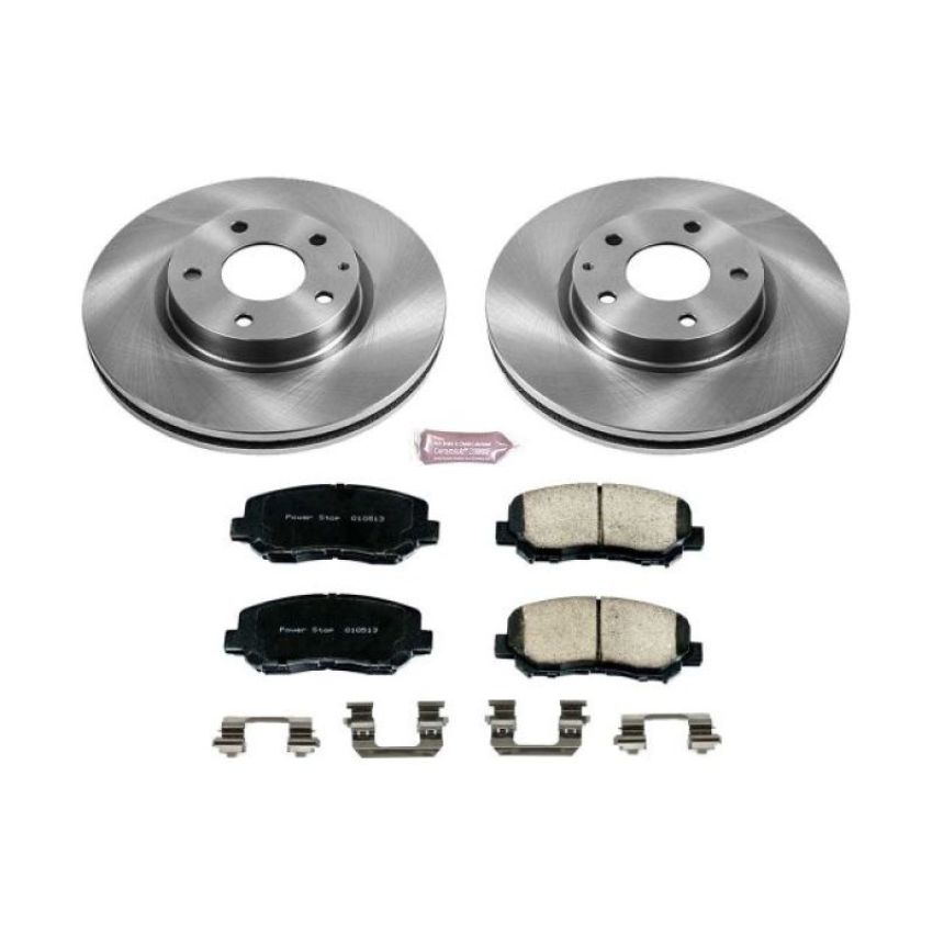 PowerStop KOE6967 OE Stock Replacement Low-Dust Ceramic Brake Pad and Rotor Kit