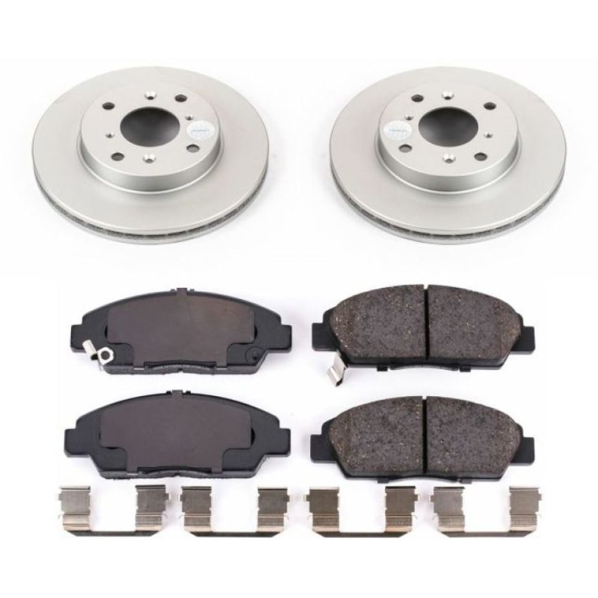 PowerStop CRK1033 Genuine Geomet Coated Rotor and Low-Dust Ceramic Brake Pad Kit