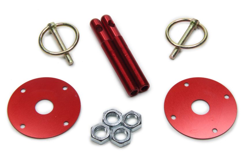 FIVESTAR FIV10001-34033-R Hood Pin Kit  3/8in Alum Red 2-pack