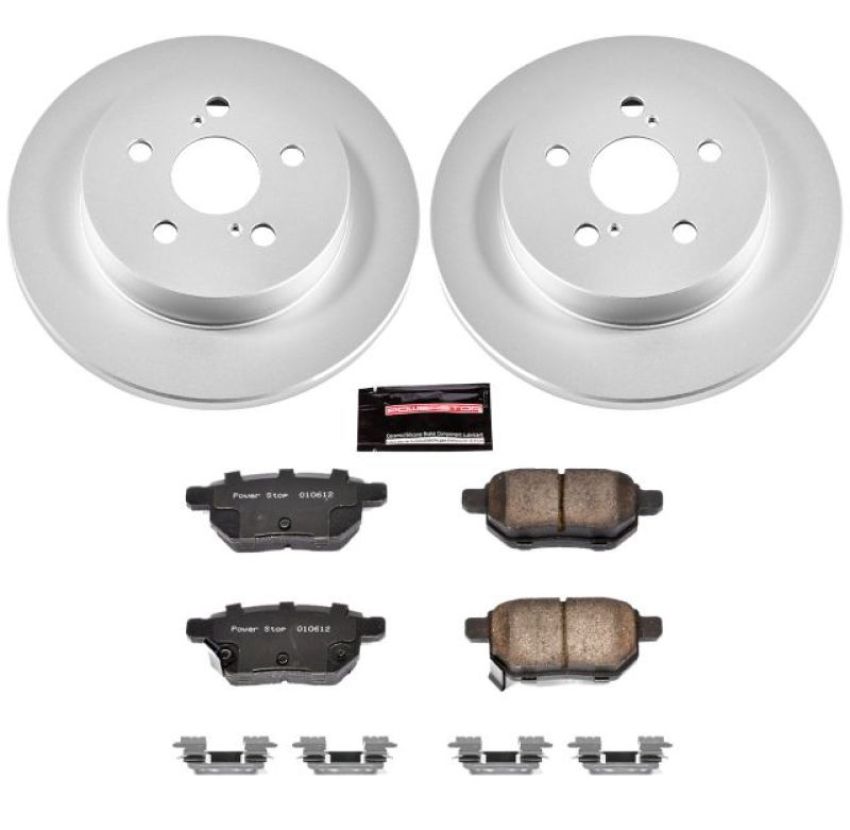 PowerStop CRK4736 Genuine Geomet Coated Rotor and Low-Dust Ceramic Brake Pad Kit