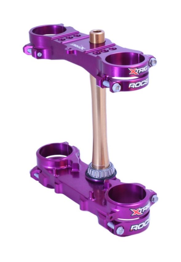 XTrig 501330801701 06+ Yamaha YZ 250 ROCS Tech Triple Clamp 25 mm. Offset M12 - Purple