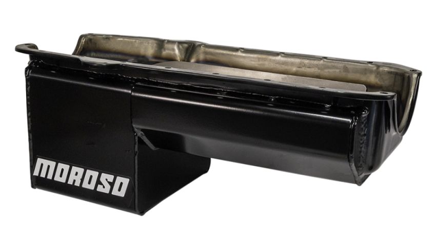 Moroso 21015 Pre-80 Chevrolet SBC/Dart Little M Power Pouch Wet Sump 7qt 8.25in Steel Oil Pan - Black