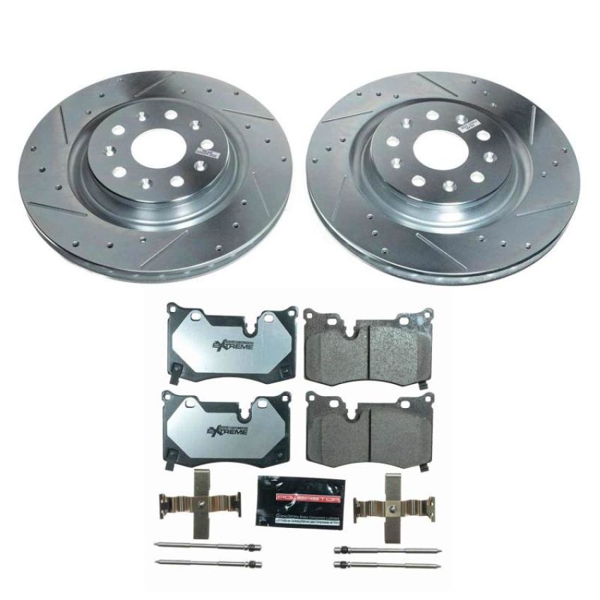 PowerStop K8528-26 Z26 Street Performance Ceramic Brake Pad and Drilled & Slotted Rotor Kit