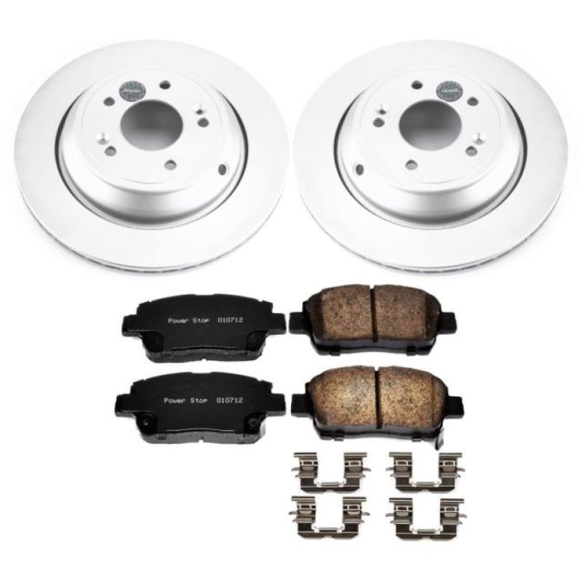 PowerStop CRK6098 Genuine Geomet Coated Rotor and Low-Dust Ceramic Brake Pad Kit
