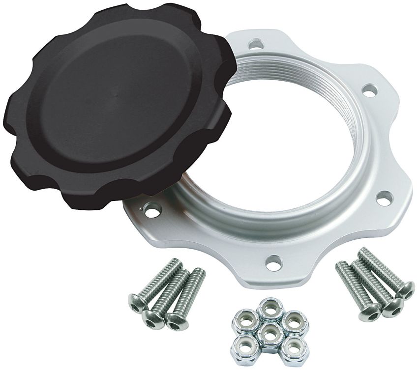 ALLSTAR PERFORMANCE ALL40137 Fuel Cell Cap and Bung JAZ 6-Bolt Black