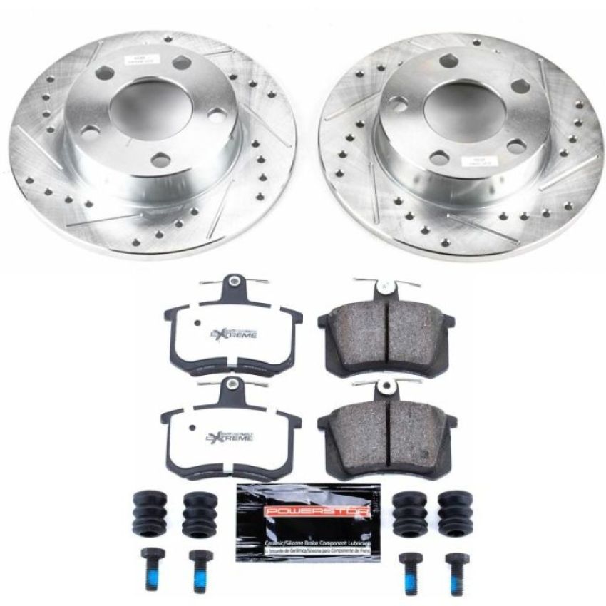 PowerStop K584-26 Z26 Street Performance Ceramic Brake Pad and Drilled & Slotted Rotor Kit