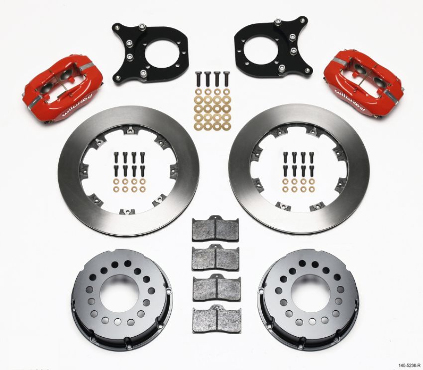 Wilwood 140-5236-R Forged Dynalite P/S Rear Kit Red Chev 12 Bolt w/Clip Eliminator