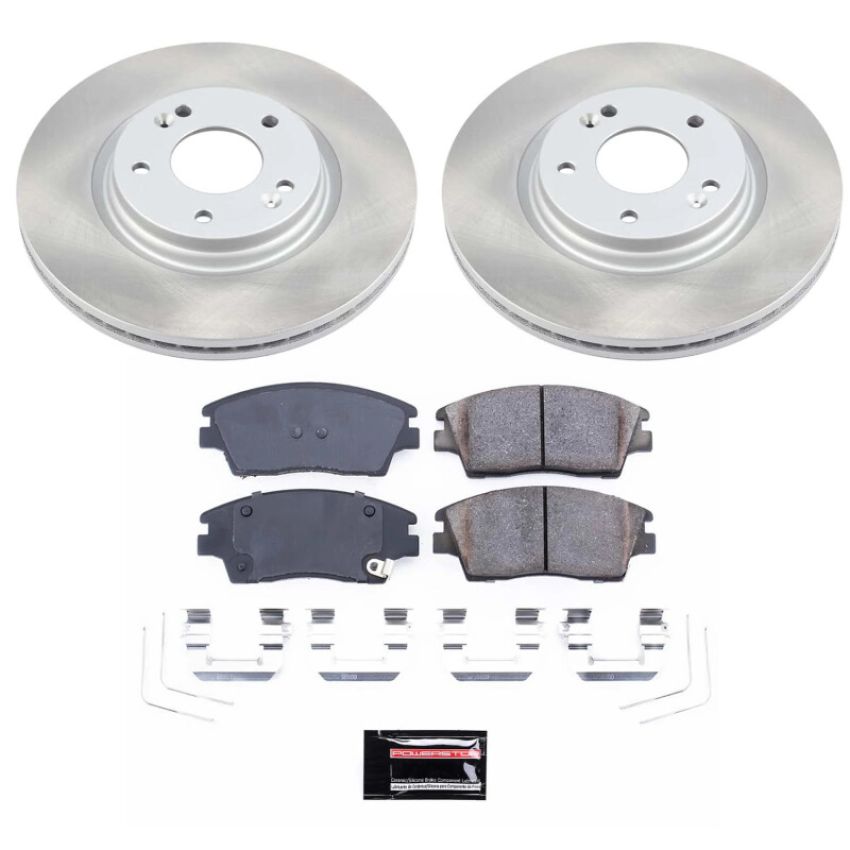 PowerStop SC7355 Semi-Coated Rotor and Low-Dust Ceramic Brake Pad Kit