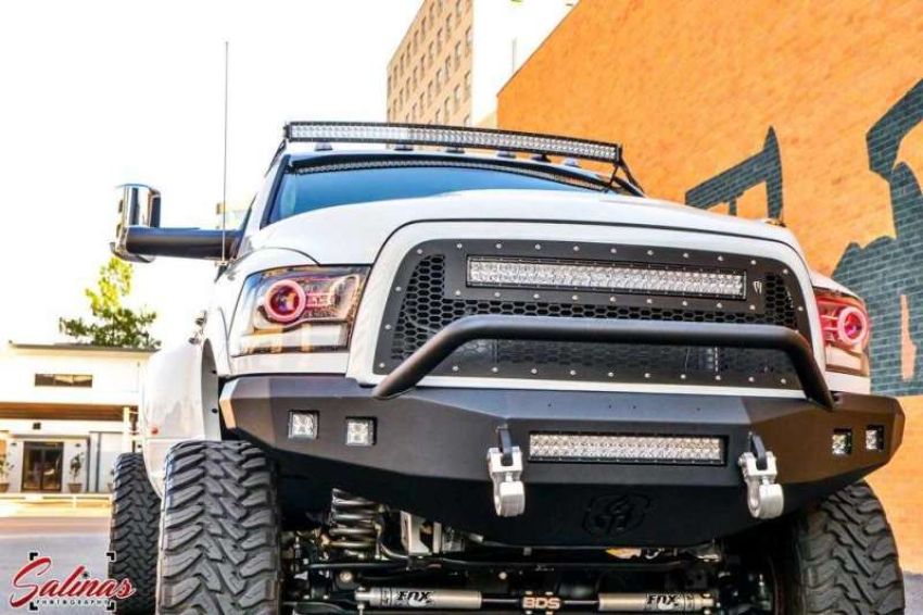 Road Armor 408R4B-NW 10-18 Ram 2500 Stealth Front Bumper w/Pre-Runner Guard - Tex Blk
