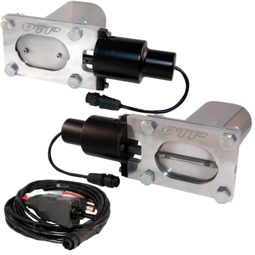 QTP QTEC66 Bolt-On QTEC Dual Low Profile Oval Electric Cutout Valves - Pair