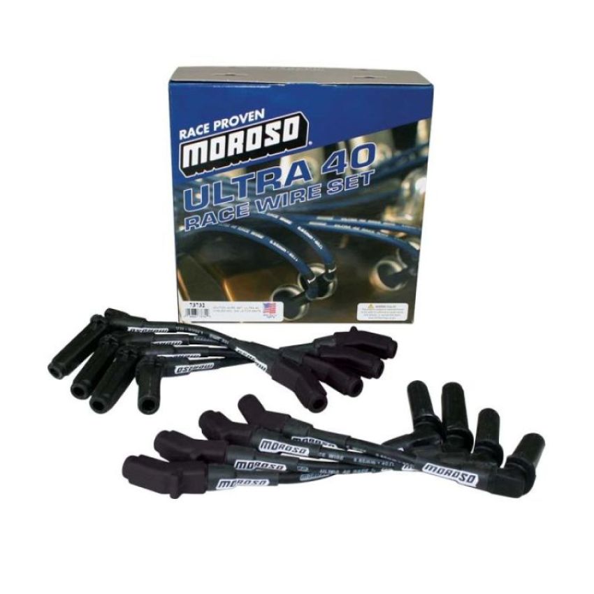 Moroso 73732 GM LS Unsleeved Ultra 40 Wire Set - Black (For 68476)