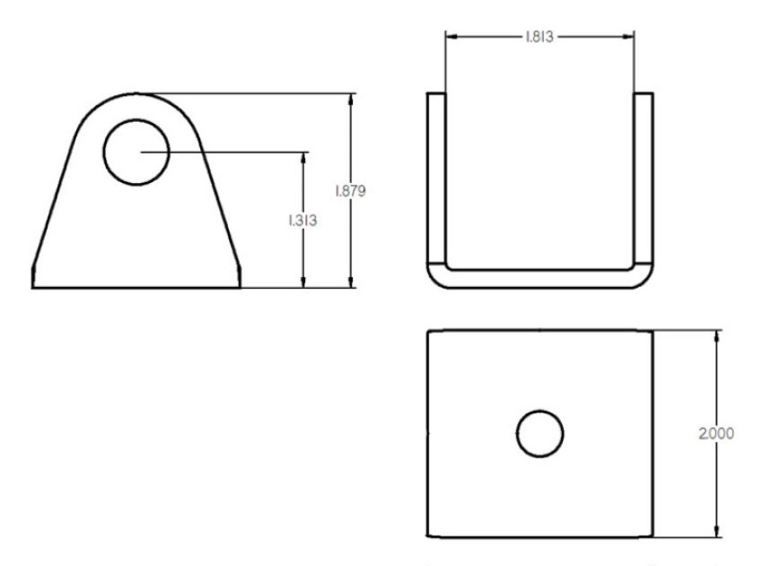 Ridetech 90000075 4-Link rod end bracket, 1.75