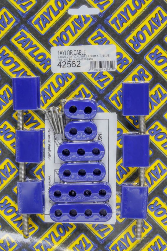 Taylor Cable 42562 7-8mm Vertical Wire Loom Kit Blue