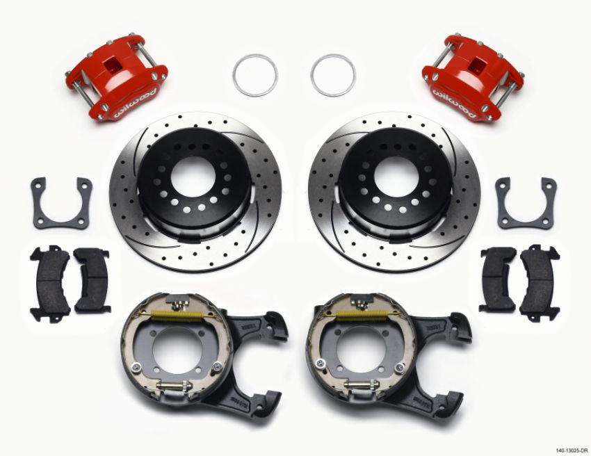 Wilwood 140-13025-DR D154 P/S P-B Kit Drilled-Red 12 Bolt 2.81in Offset Staggered Shock