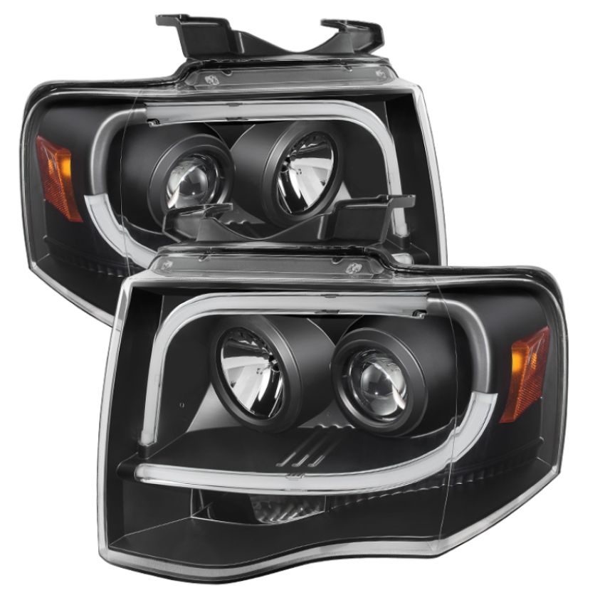 SPYDER 5079503 Projector Headlights - Light Tube DRL - Black