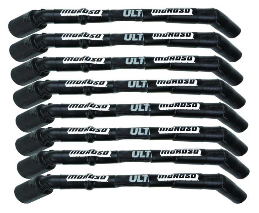 Moroso 73850 GM LS Ultra 40 Custom Fit  Sleeved Ignition Wire Set 8in 135 Deg Boots - Black