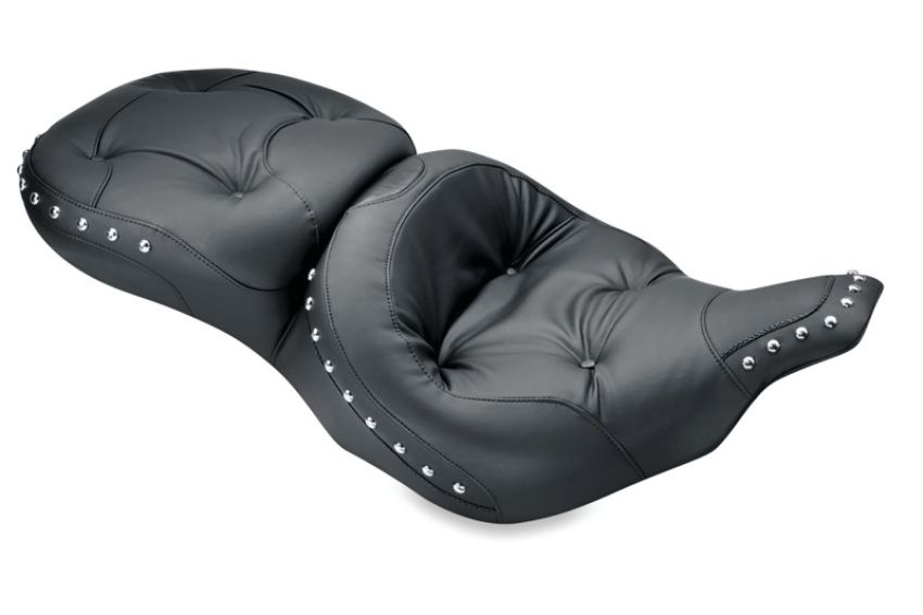 Mustang Motorcycle 75570 Mustang 97-07 Harley Electra Glide, Rd Glide Wide Touring Regal 1PC Seat w/Studs - Black