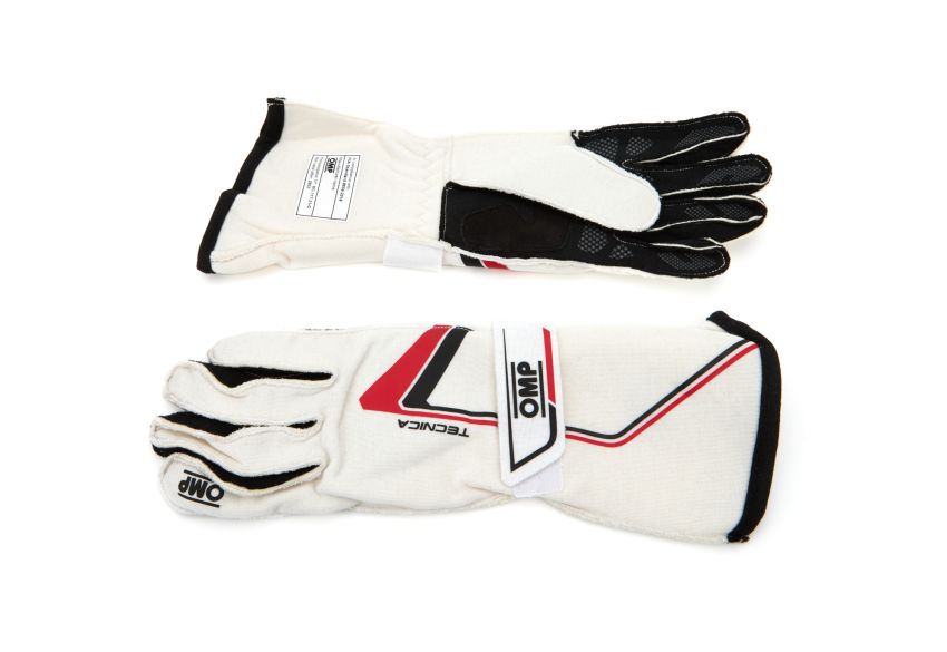 OMP RACING, INC. OMPIB0-0772-A01-020-S Tecnica Gloves White Small