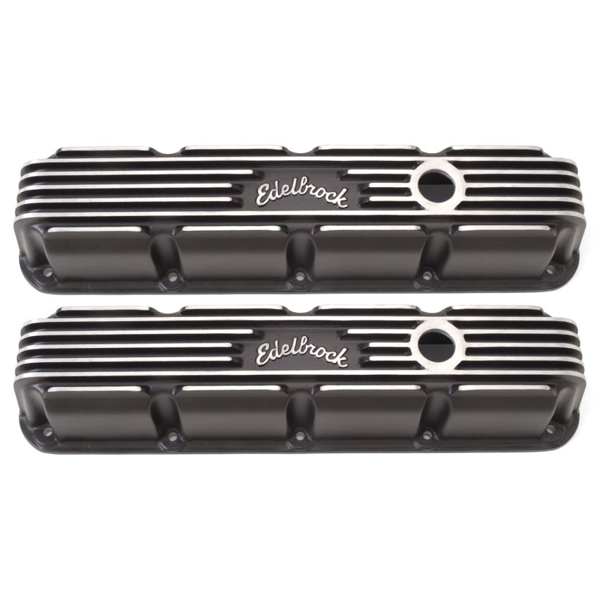 EDELBROCK EDE41773 SBM Classic Finned V/C's - Black