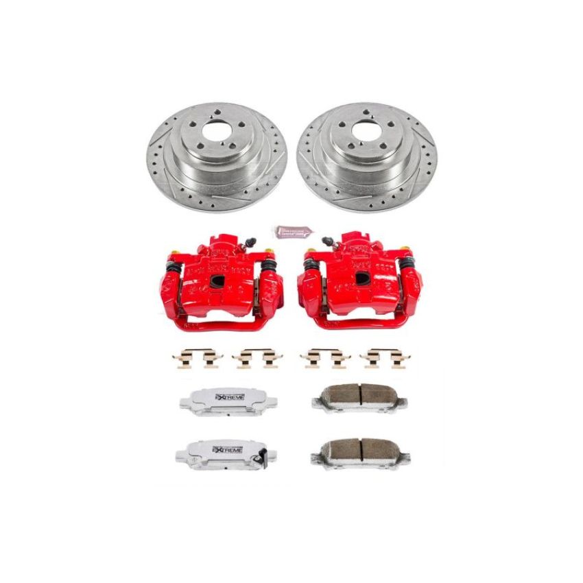 PowerStop KC3124-26 Z26 Street Performance Ceramic Brake Pad, Drilled Slotted Rotor, and Caliper Kit