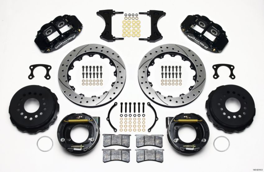 Wilwood 140-9218-D Narrow Superlite 4R Rear P-Brk Kit 12.88in Drilled Big Ford New Style 2.36in Offset