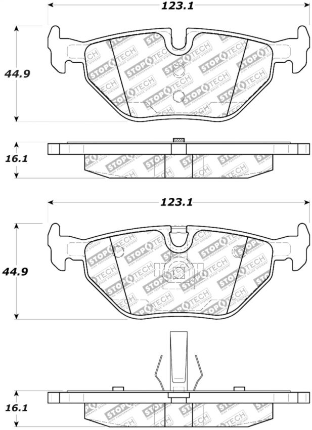 Stoptech 305.06920 Street Select Brake Pads w/Hardware - Rear