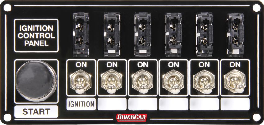 QUICKCAR RACING PRODUCTS QRP50-863 Ignition Panel Black Fused w/Start Button