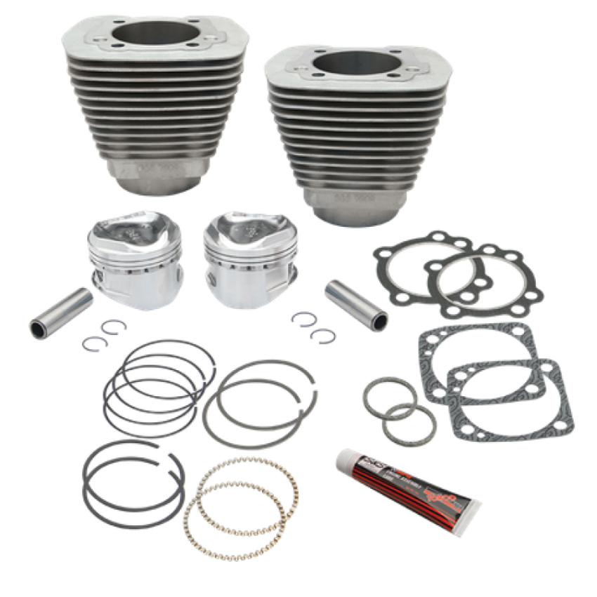 S&S Cycle 91-7207 84-99 BT 96in 3-5/8in Big Bore Cylinder & Piston Kit For S&S SH96 Engines - Natural
