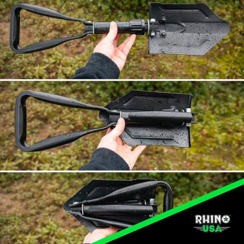 Rhino USA RNO-ETOOL Folding Recovery Shovel W/Pick