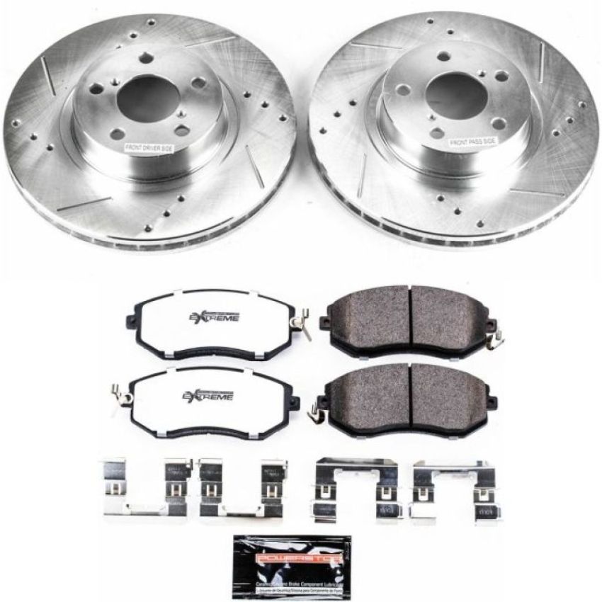 PowerStop K6111-26 Z26 Street Performance Ceramic Brake Pad and Drilled & Slotted Rotor Kit