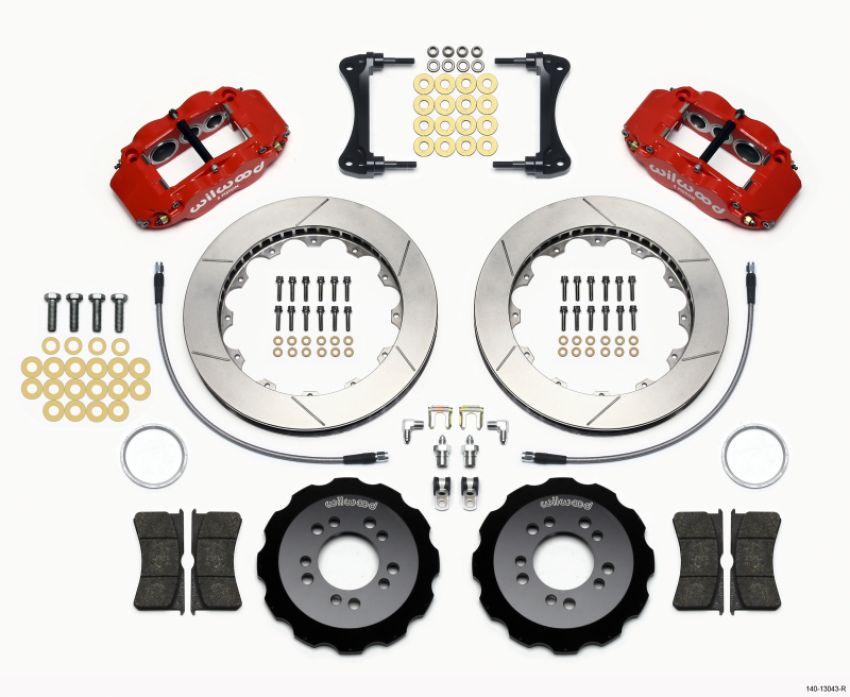 Wilwood 140-13043-R Narrow Superlite 6R Front Hat Kit 13.06in Red 2008-up Hyundai Genesis Coupe w/Lines