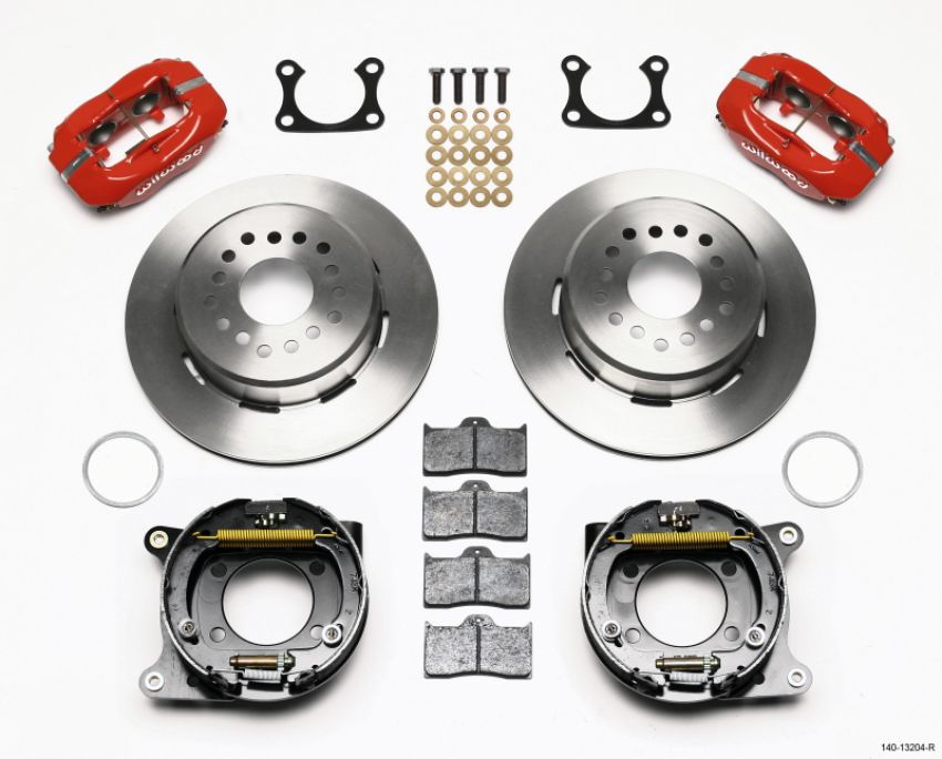 Wilwood 140-7139-R Forged Dynalite P/S Park Brake Kit Red Big Ford 2.36in Offset